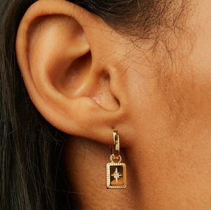 2/$25 Golden Northern Star Sterling Silver 925 Huggie Hoops